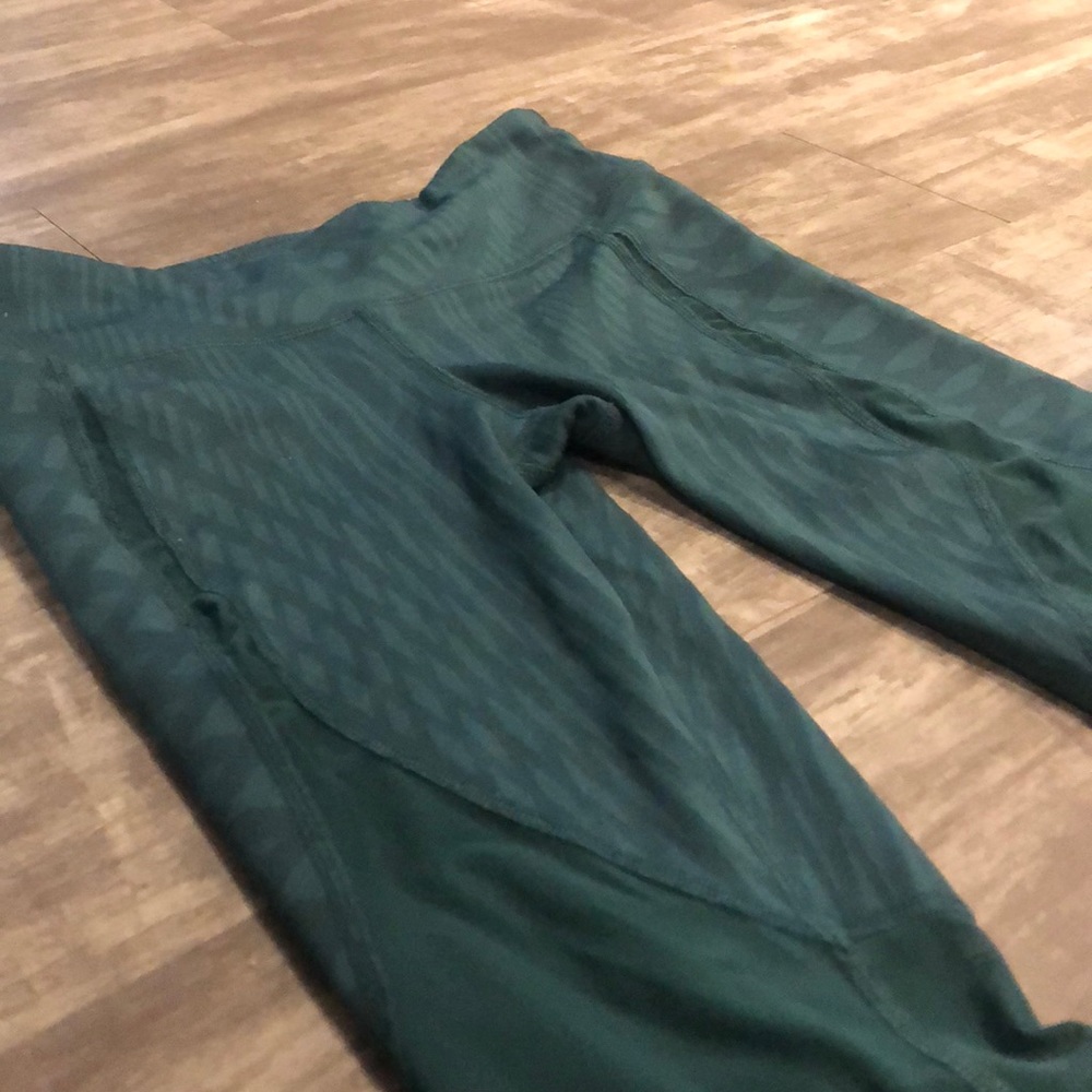 Alo Yoga Forest Green Solid/Sheer Leggings